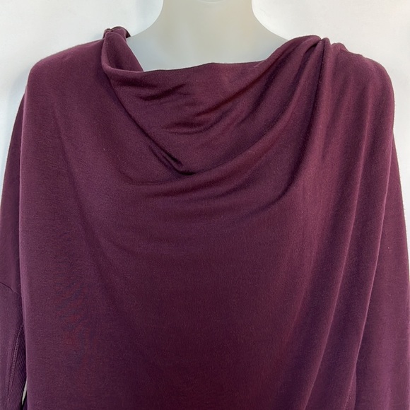 Athleta Purana Wrap Oversize Sweatshirt Yoga Studio Top Burgundy Size XXS - Picture 5 of 10
